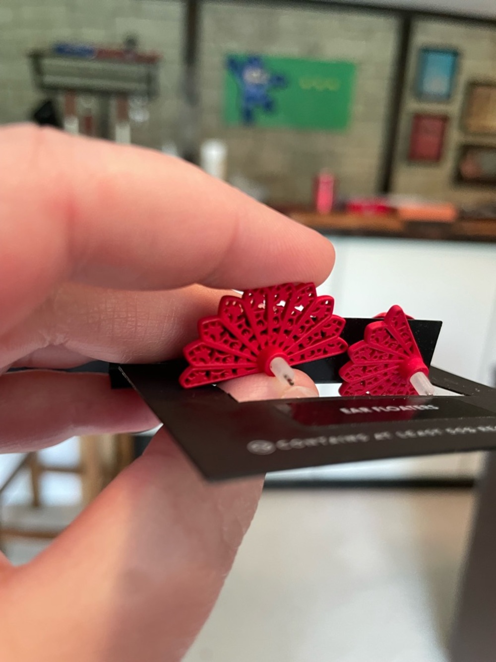 Simply Vera Vera Wang Red Filigree Flower/Rose Floater Earrings - NWT - Picture 7 of 10